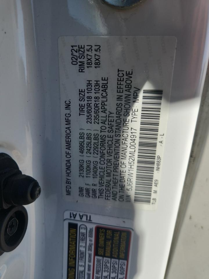 2021 Honda Cr-V Ex VIN: 5J6RW1H52ML004917 Lot: 71906225