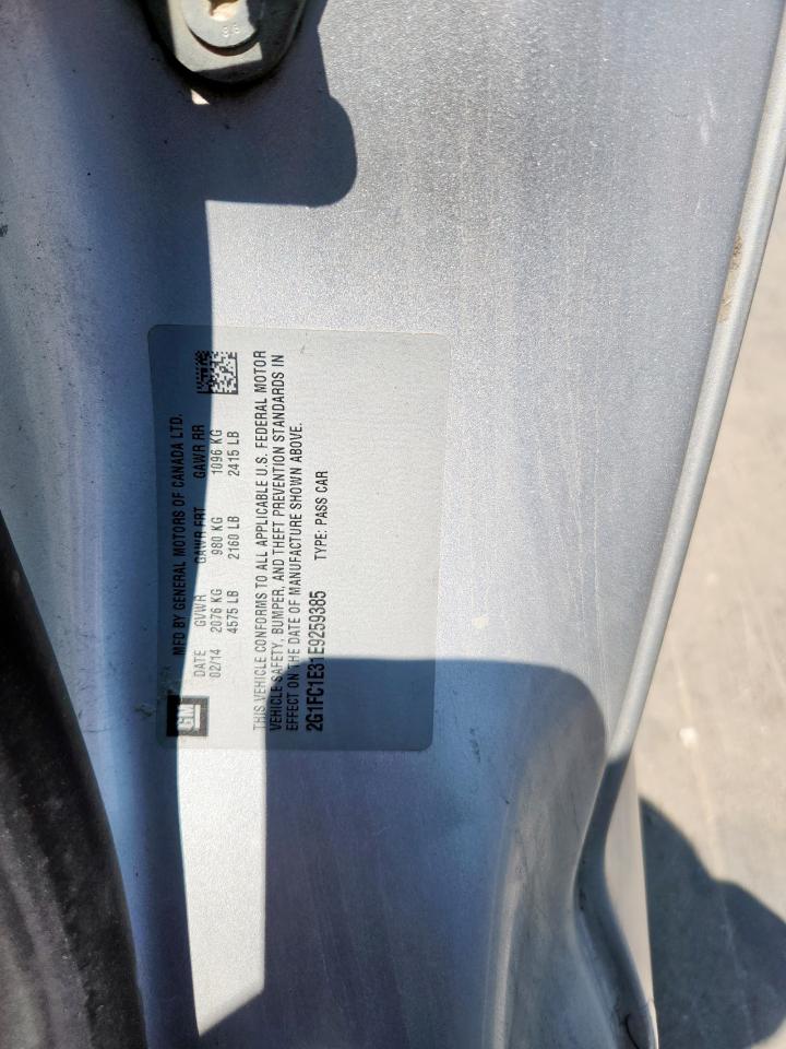 2014 Chevrolet Camaro Lt VIN: 2G1FC1E31E9259385 Lot: 72058265