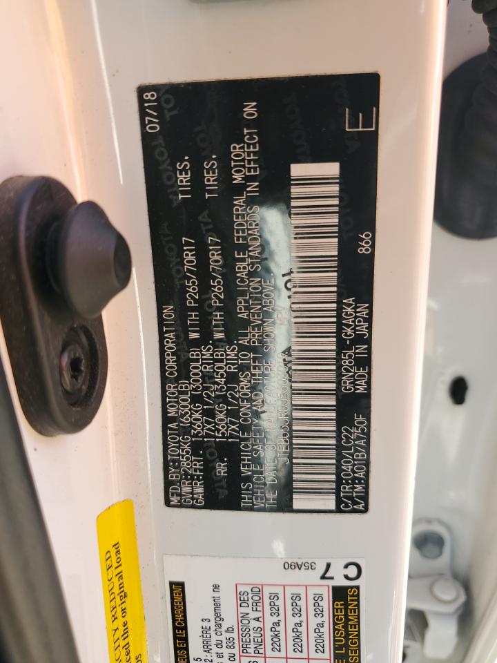 2018 Toyota 4Runner Sr5/Sr5 Premium VIN: JTEBU5JR0J5603019 Lot: 81856665