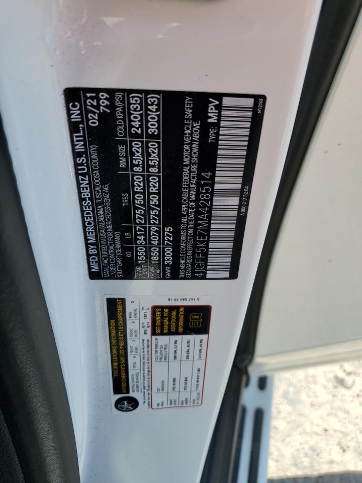 2021 Mercedes-Benz Gls 450 4Matic VIN: 4JGFF5KE7MA428514 Lot: 71322105