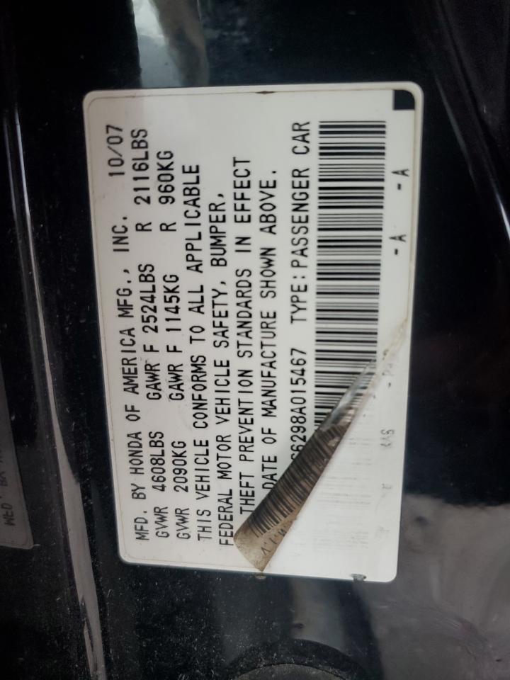 2008 Acura Tl VIN: 19UUA66298A015467 Lot: 81959855