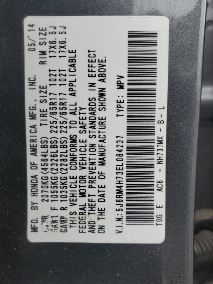 2014 Honda Cr-V Exl VIN: 5J6RM4H73EL084237 Lot: 84376225