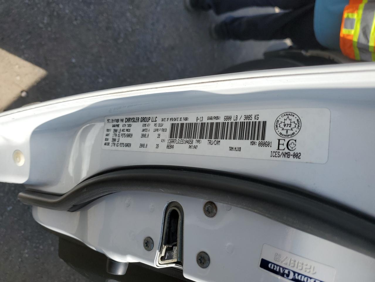 2014 Ram 1500 Slt VIN: 1C6RR7LG1ES104658 Lot: 71364645