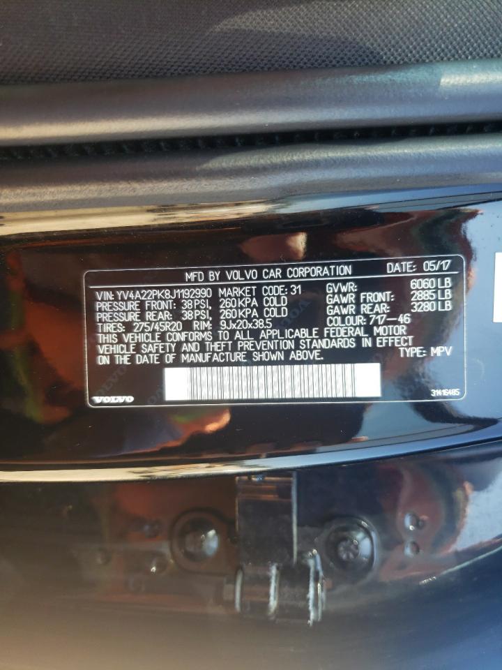 2018 Volvo Xc90 T6 VIN: YV4A22PK8J1192990 Lot: 81472975