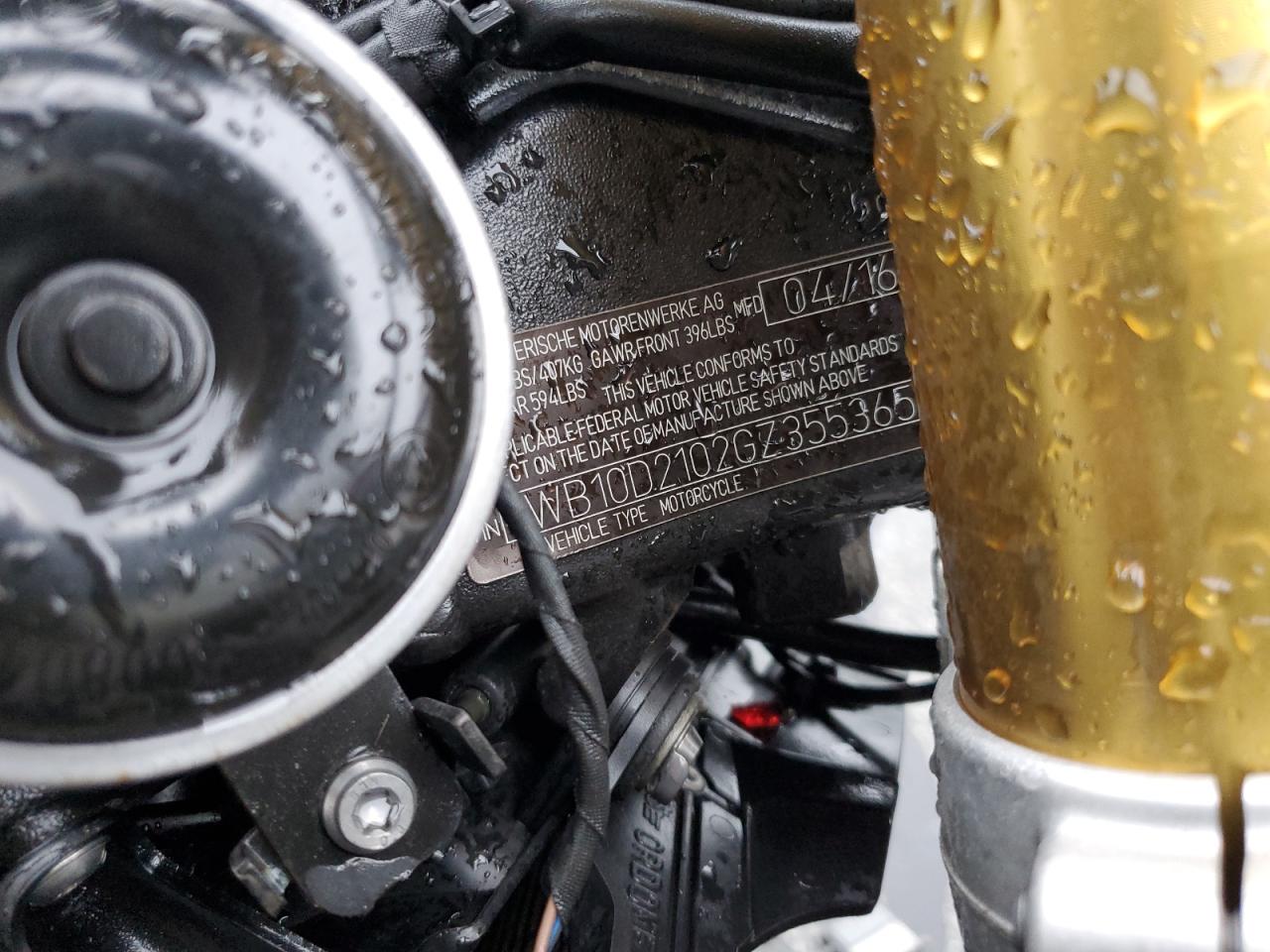 2016 BMW S 1000 Rr VIN: WB10D2102GZ355365 Lot: 81771515