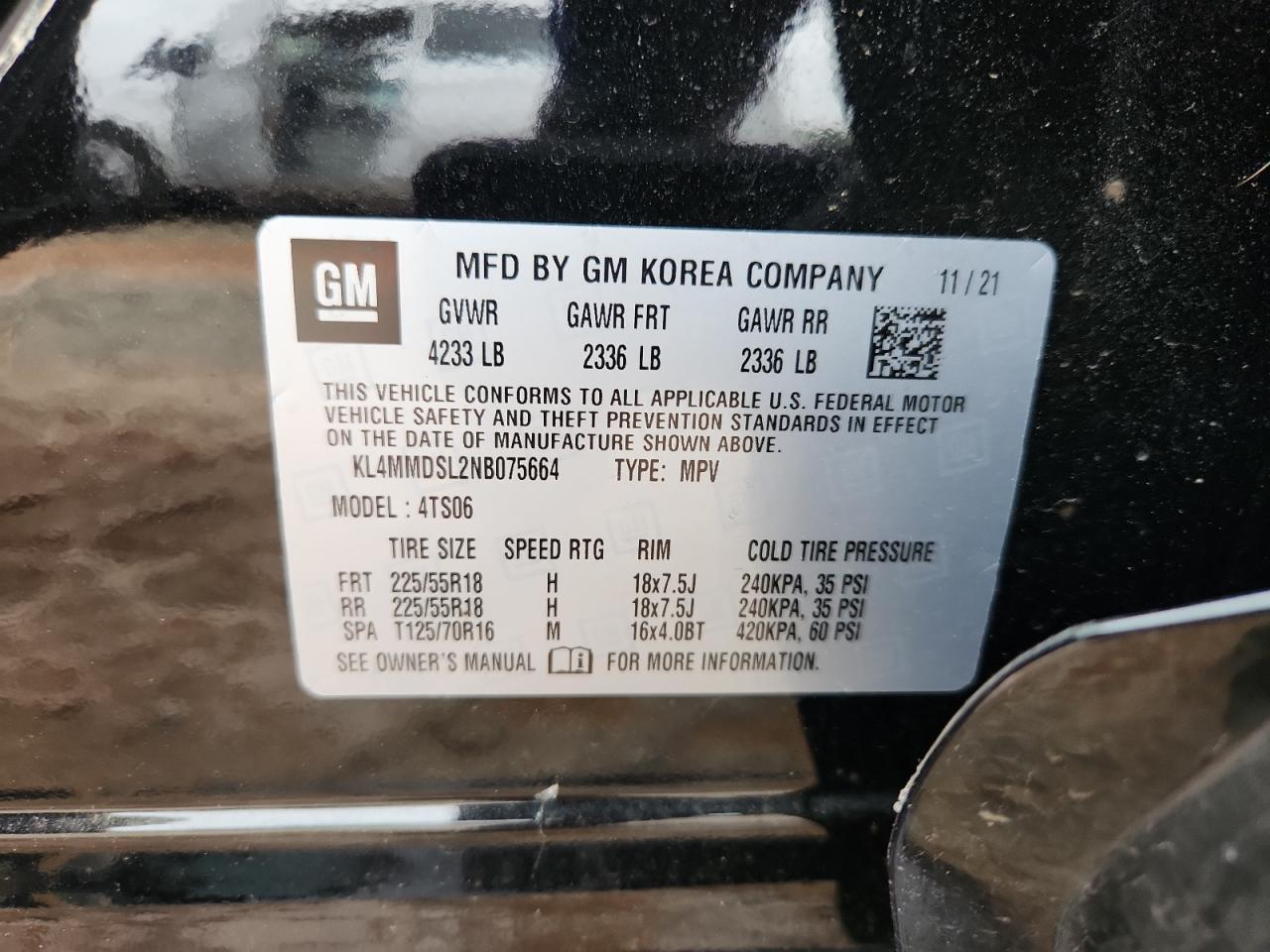 2022 Buick Encore Gx Select VIN: KL4MMDSL2NB075664 Lot: 83957215