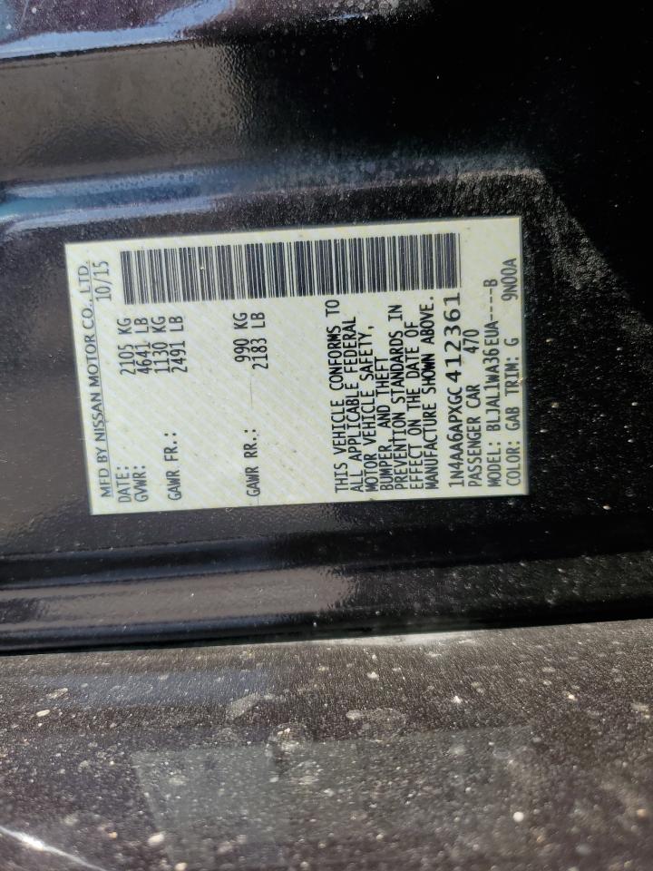 2016 Nissan Maxima 3.5S VIN: 1N4AA6APXGC412361 Lot: 71472805