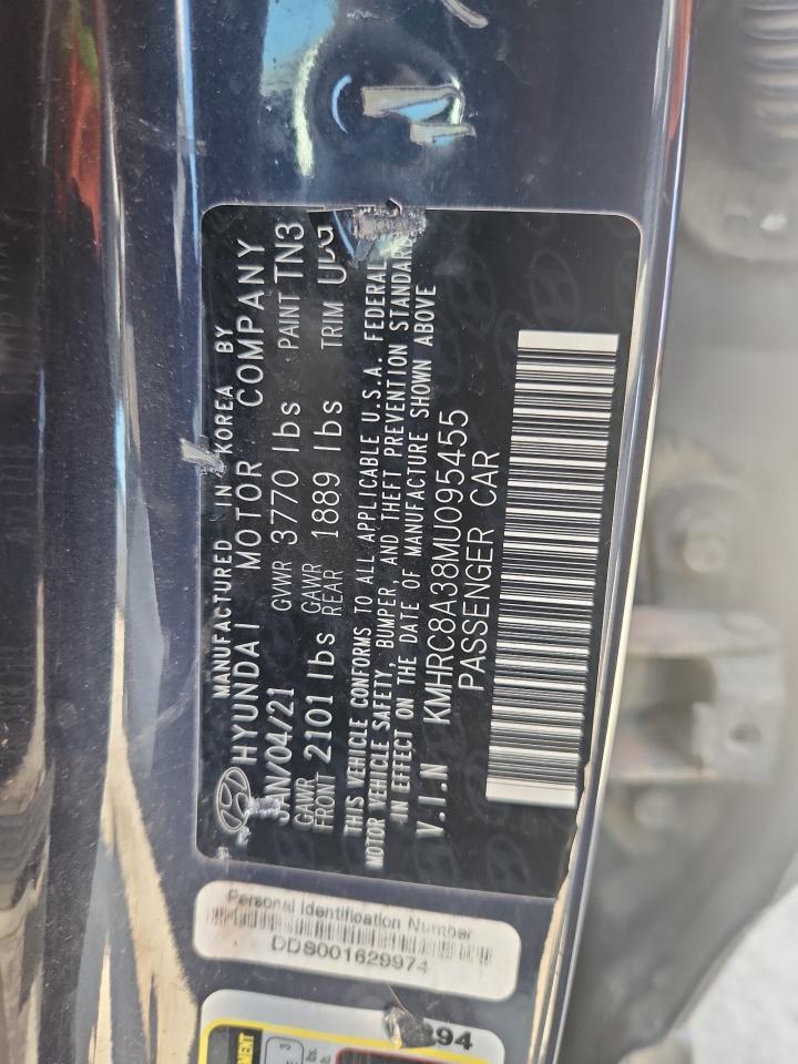 2021 Hyundai Venue Sel VIN: KMHRC8A38MU095455 Lot: 81419785