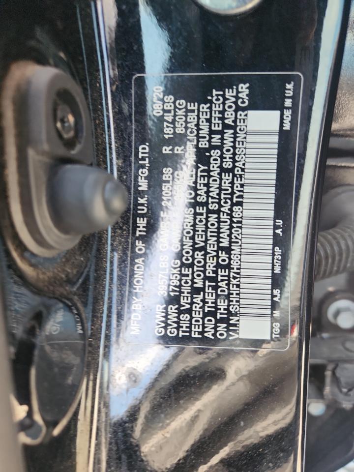 2021 Honda Civic Ex VIN: SHHFK7H66MU201168 Lot: 71886245