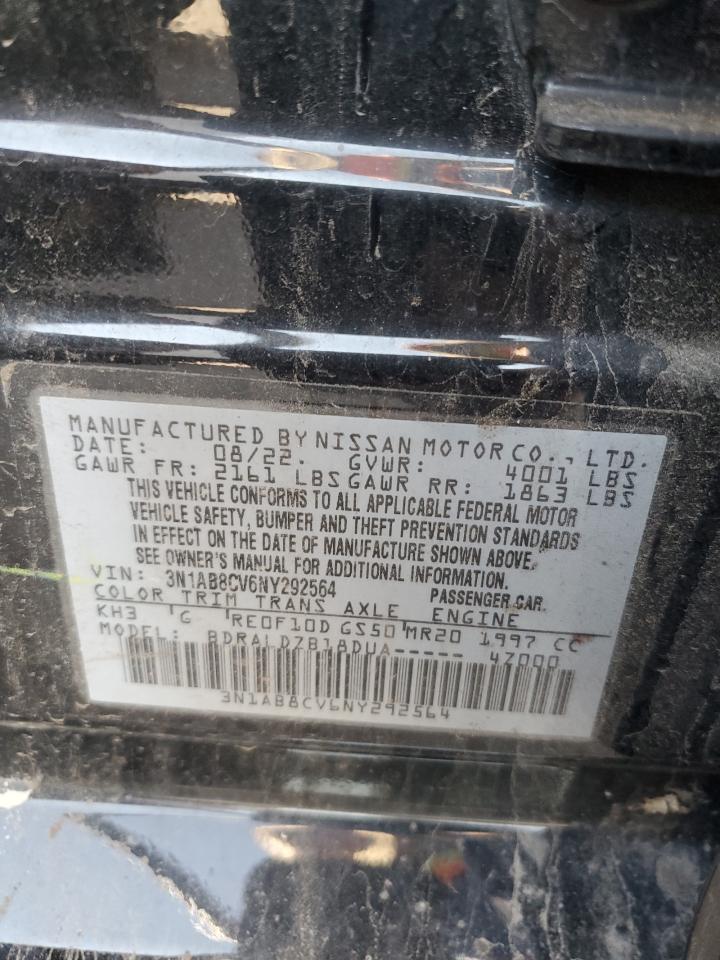 2022 Nissan Sentra Sv VIN: 3N1AB8CV6NY292564 Lot: 70550045