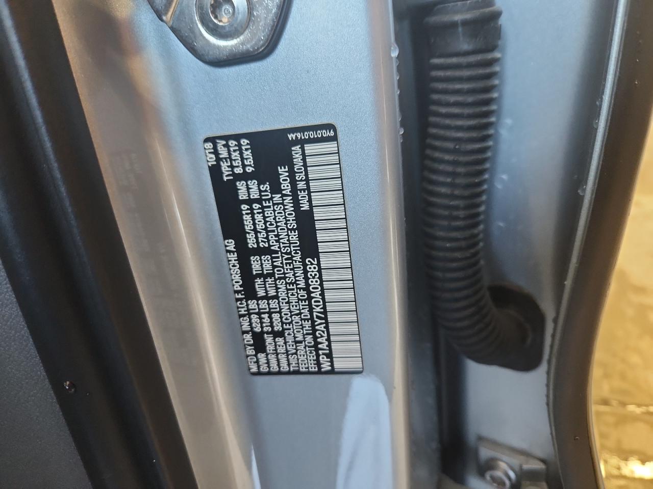 2019 Porsche Cayenne VIN: WP1AA2AY7KDA08382 Lot: 81474755