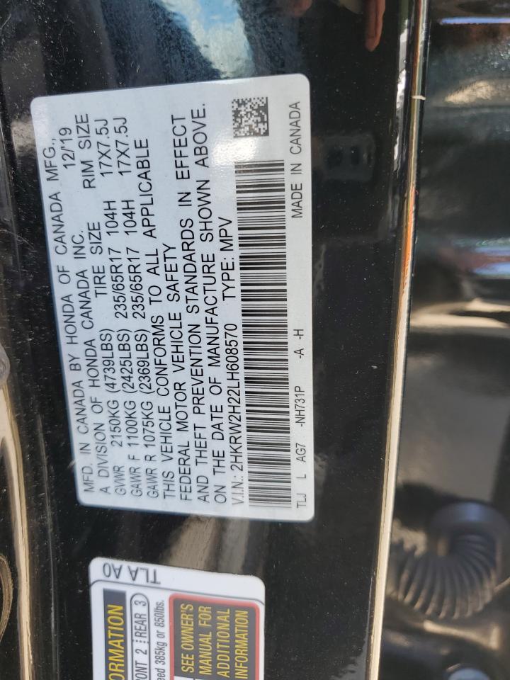 2020 Honda Cr-V Lx VIN: 2HKRW2H22LH608570 Lot: 71151765