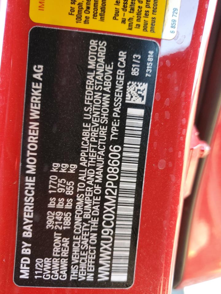 2021 Mini Cooper S VIN: WMWXU9C0XM2P08606 Lot: 71801455