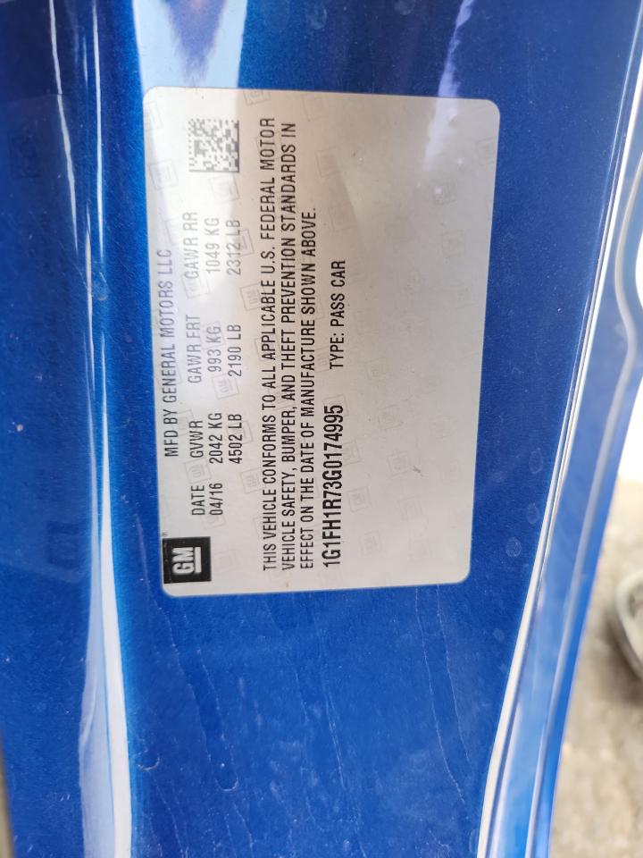 2016 Chevrolet Camaro Ss VIN: 1G1FH1R73G0174995 Lot: 80464595