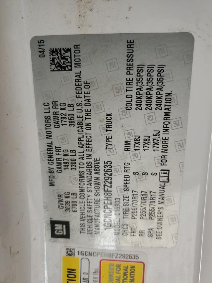 2015 Chevrolet Silverado C1500 VIN: 1GCNCPEH8FZ292635 Lot: 84243045