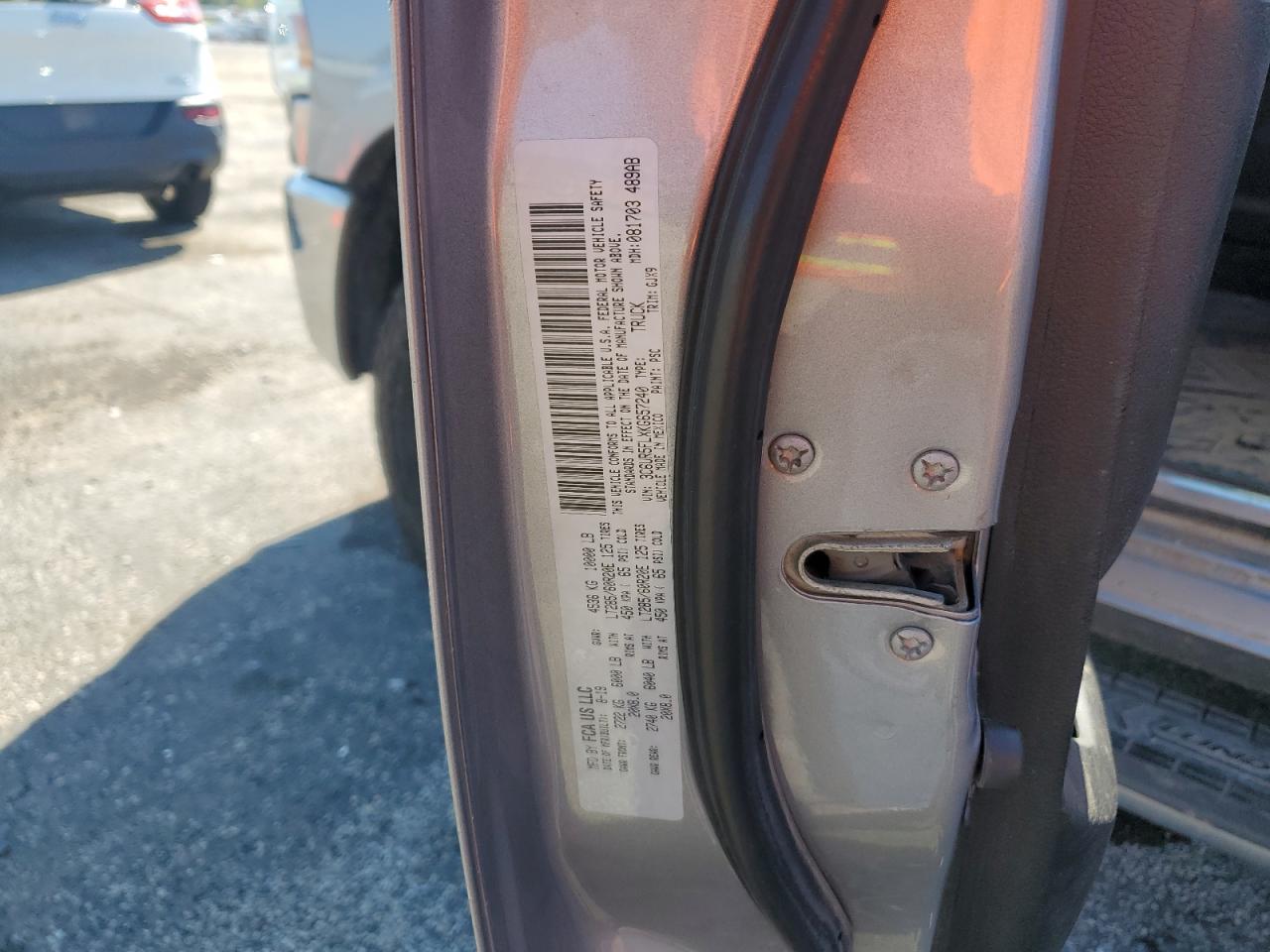 2019 Ram 2500 Laramie VIN: 3C6UR5FLXKG657240 Lot: 80850645