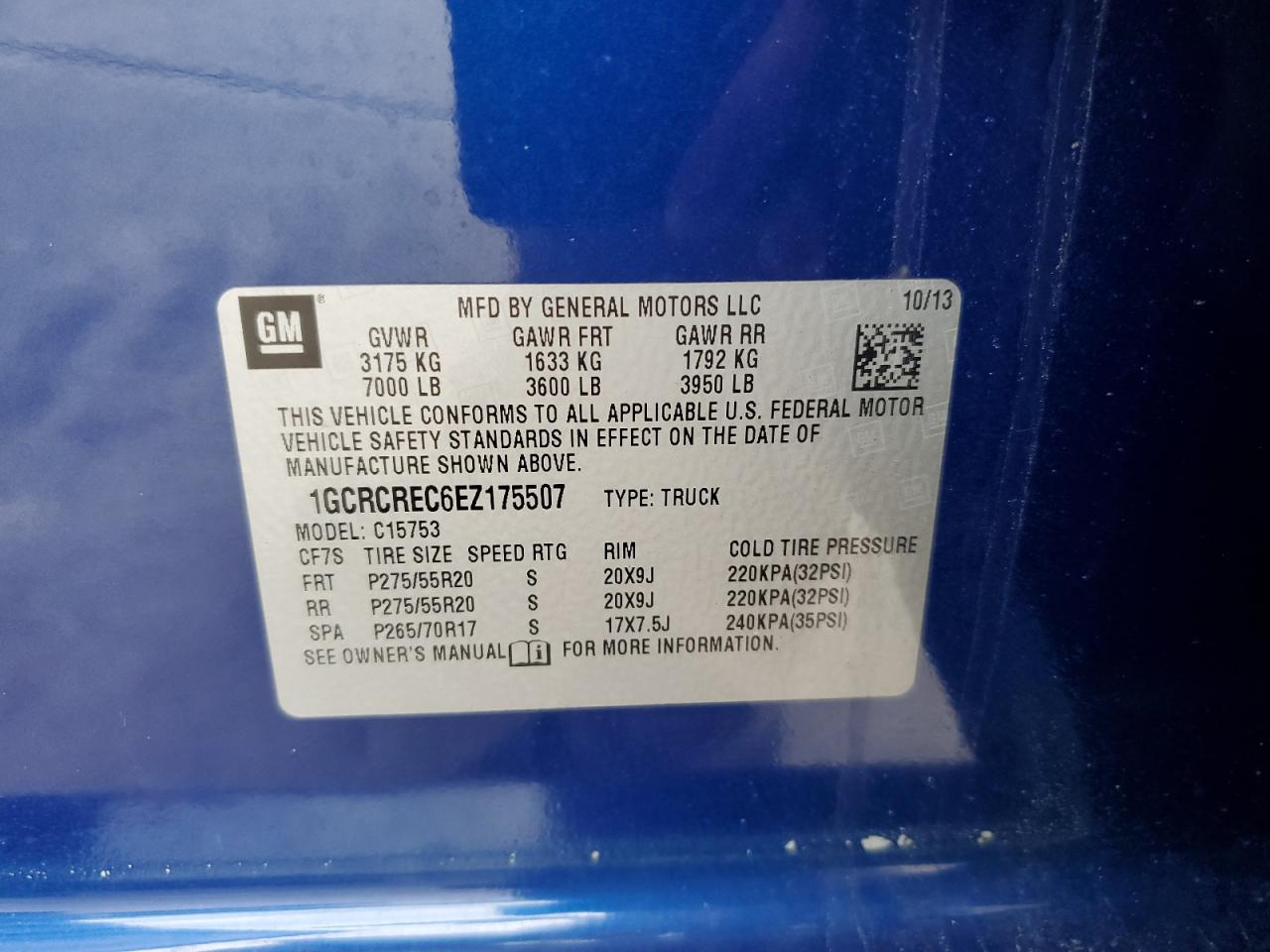 2014 Chevrolet Silverado C1500 Lt VIN: 1GCRCREC6EZ175507 Lot: 81384595