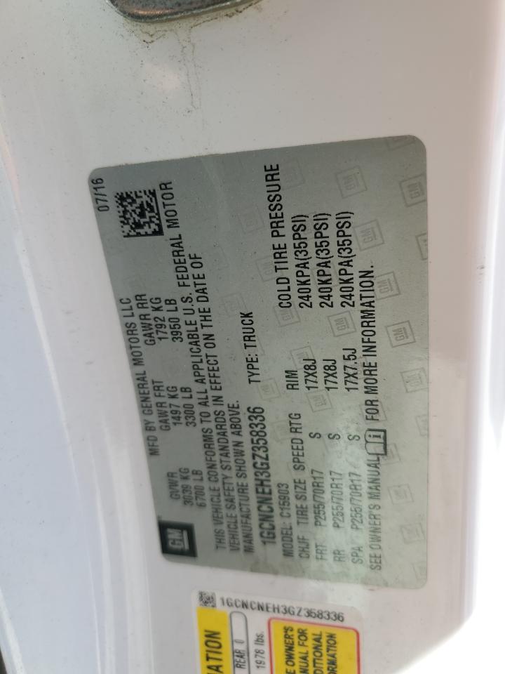 2016 Chevrolet Silverado C1500 VIN: 1GCNCNEH3GZ358336 Lot: 80566685