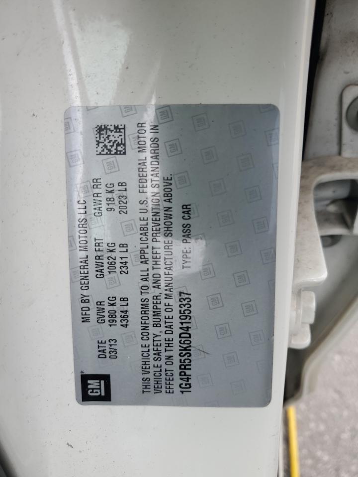 2013 Buick Verano Convenience VIN: 1G4PR5SK6D4195337 Lot: 83945765