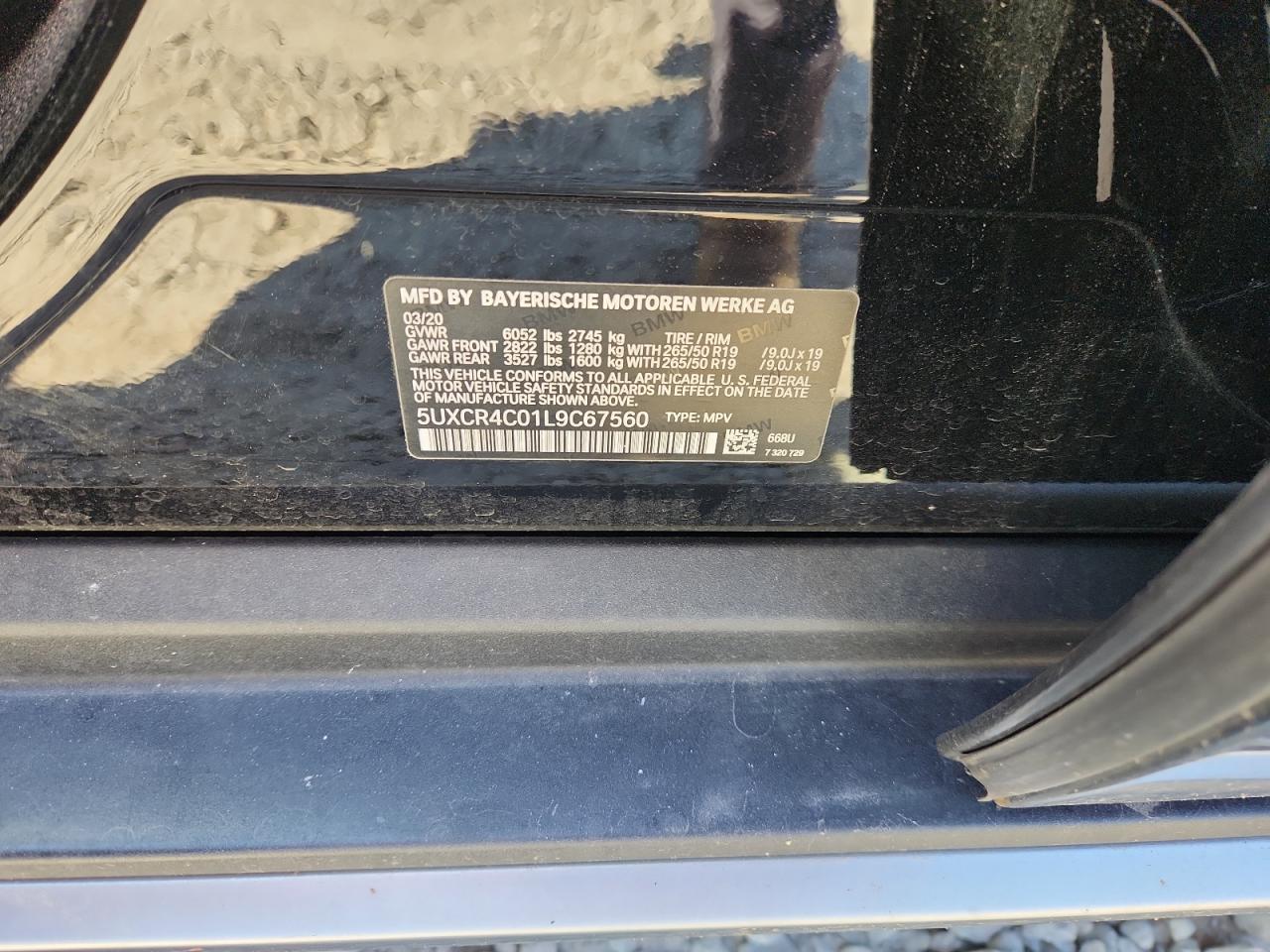2020 BMW X5 Sdrive 40I VIN: 5UXCR4C01L9C67560 Lot: 80146965