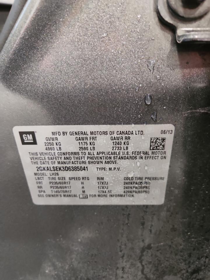 2013 GMC Terrain Sle VIN: 2GKALSEK3D6385041 Lot: 83966335