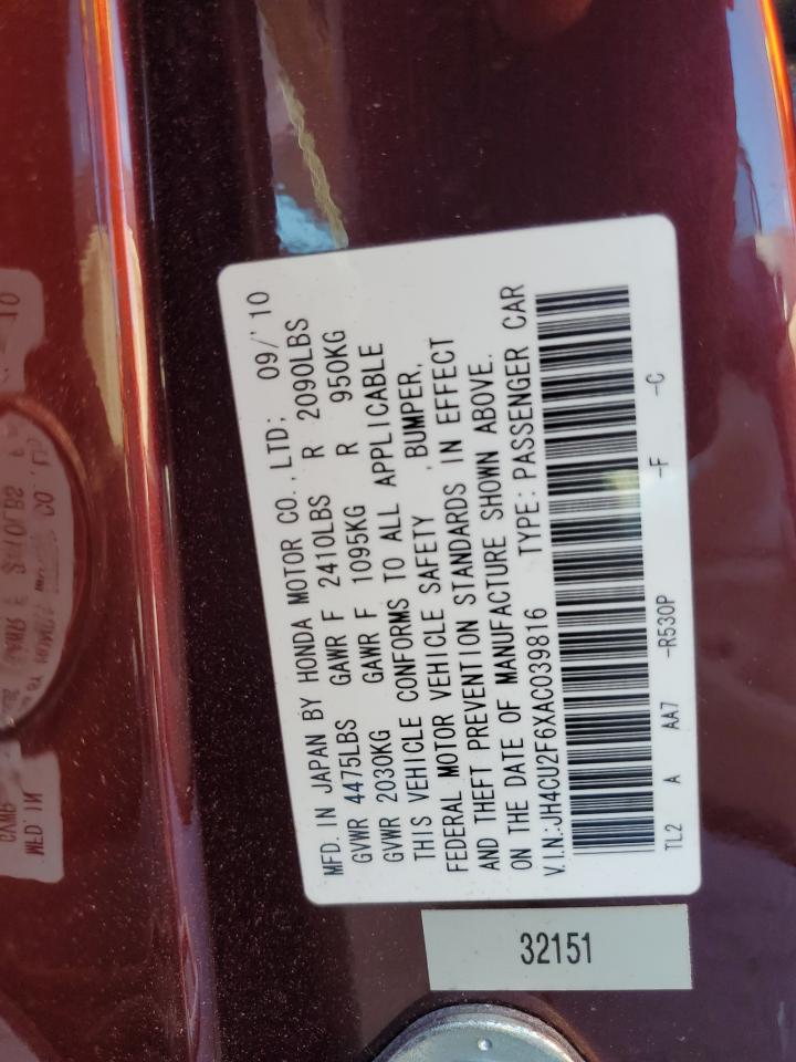 2010 Acura Tsx VIN: JH4CU2F6XAC039816 Lot: 80111995