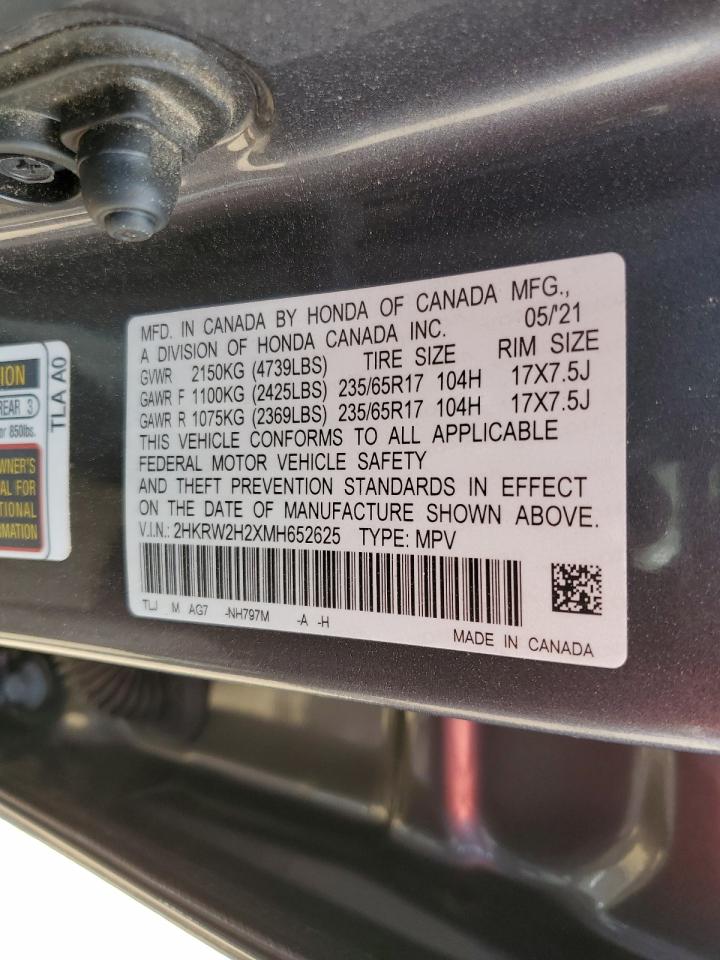 2021 Honda Cr-V Lx VIN: 2HKRW2H2XMH652625 Lot: 84293195