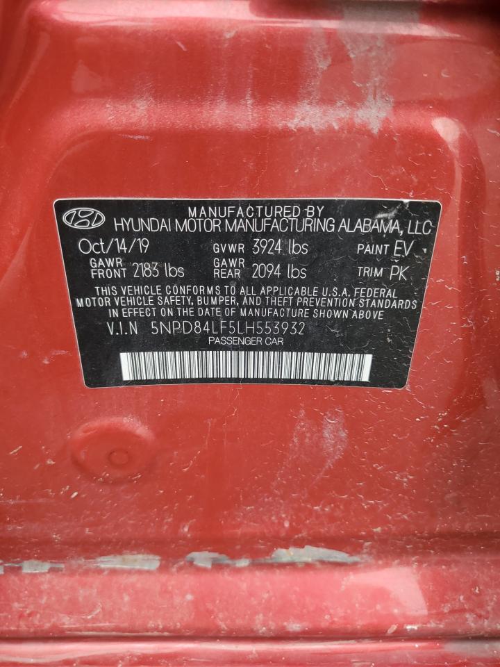 2020 Hyundai Elantra Sel VIN: 5NPD84LF5LH553932 Lot: 82078125