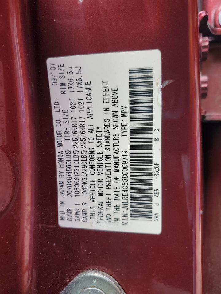 2008 Honda Cr-V Ex VIN: JHLRE48588C009719 Lot: 82126375