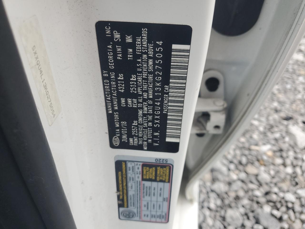 2019 Kia Optima Ex VIN: 5XXGU4L13KG275054 Lot: 81288315