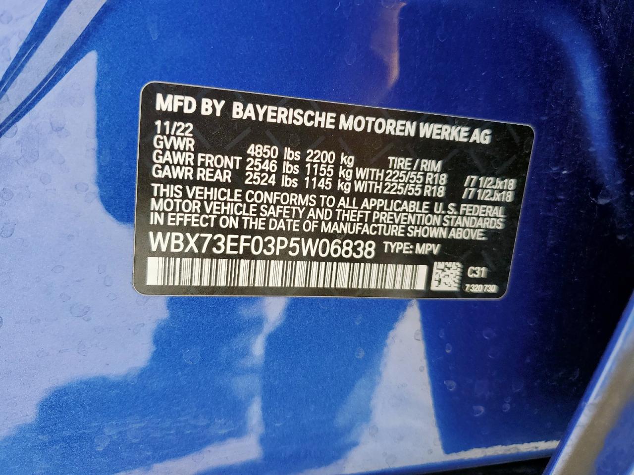 2023 BMW X1 xDrive28I VIN: WBX73EF03P5W06838 Lot: 81162495