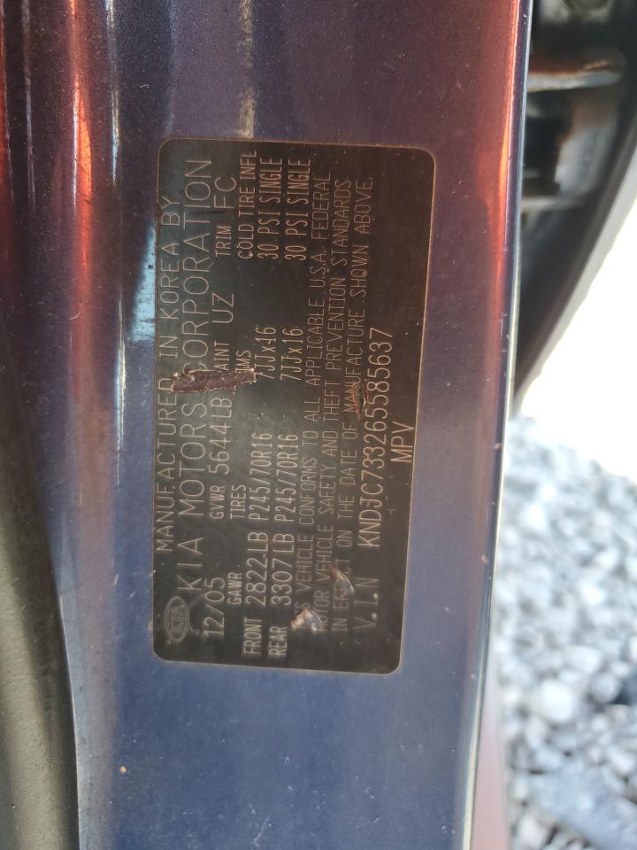 2006 Kia Sorento Ex VIN: KNDJC733265585637 Lot: 81837225