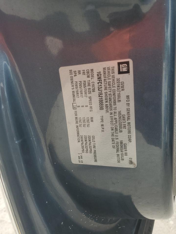 2008 Chevrolet Tahoe C1500 VIN: 1GNFC13J18J186690 Lot: 80031475