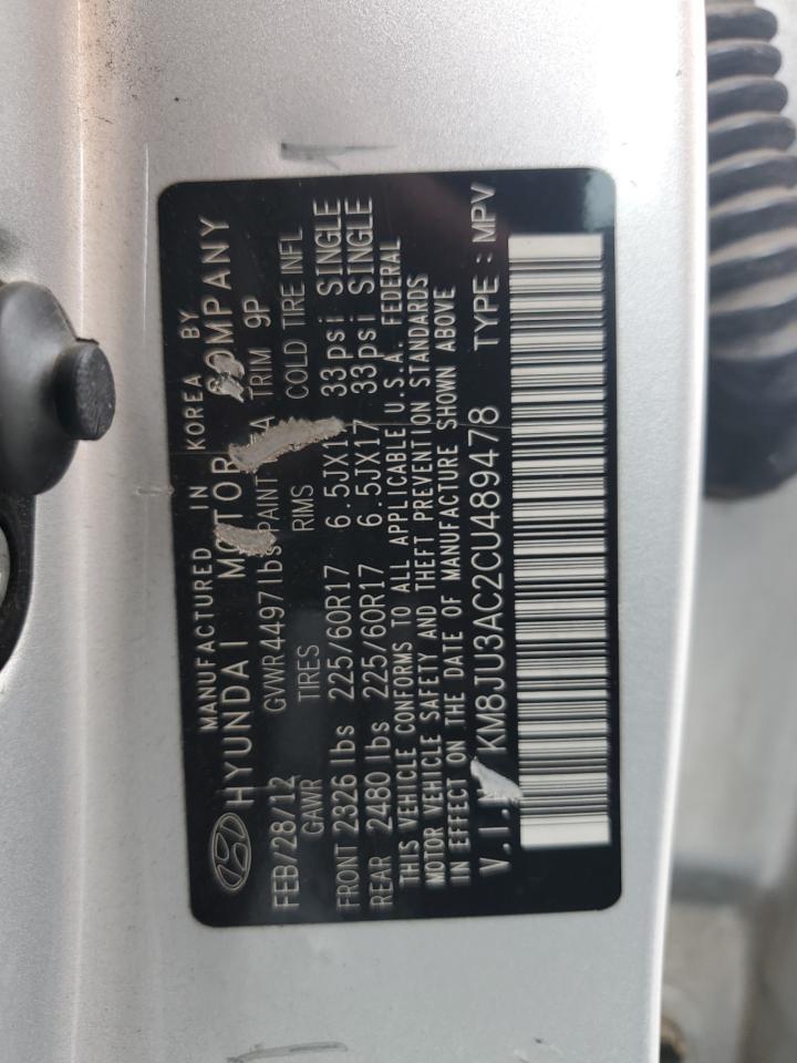 2012 Hyundai Tucson Gls VIN: KM8JU3AC2CU489478 Lot: 71709285