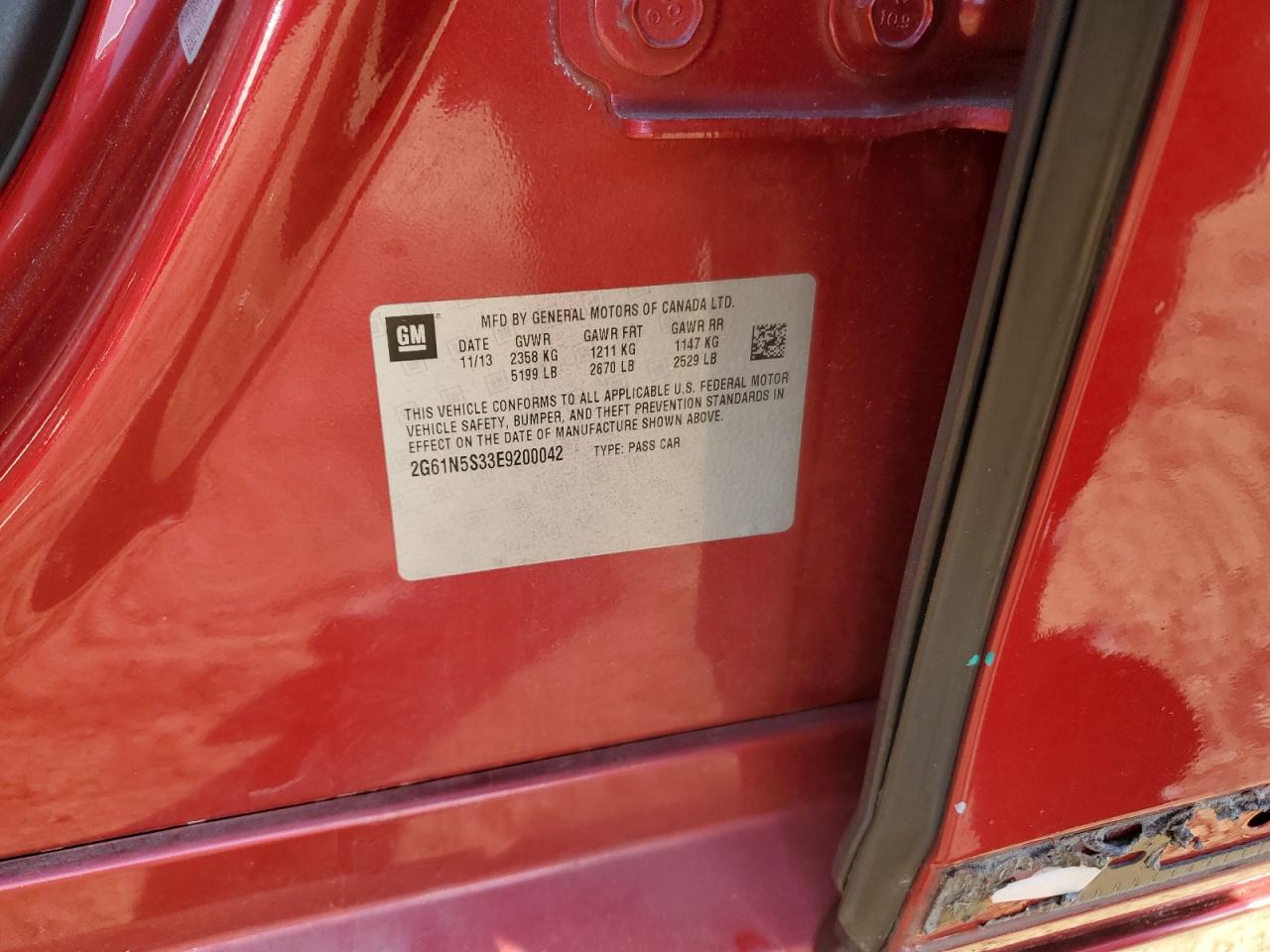 2014 Cadillac Xts Luxury Collection VIN: 2G61N5S33E9200042 Lot: 82039565