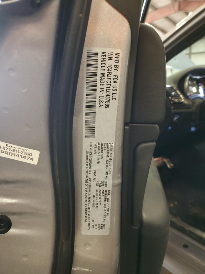 2020 Jeep Grand Cherokee Overland VIN: 1C4RJFCT1LC437599 Lot: 81527615