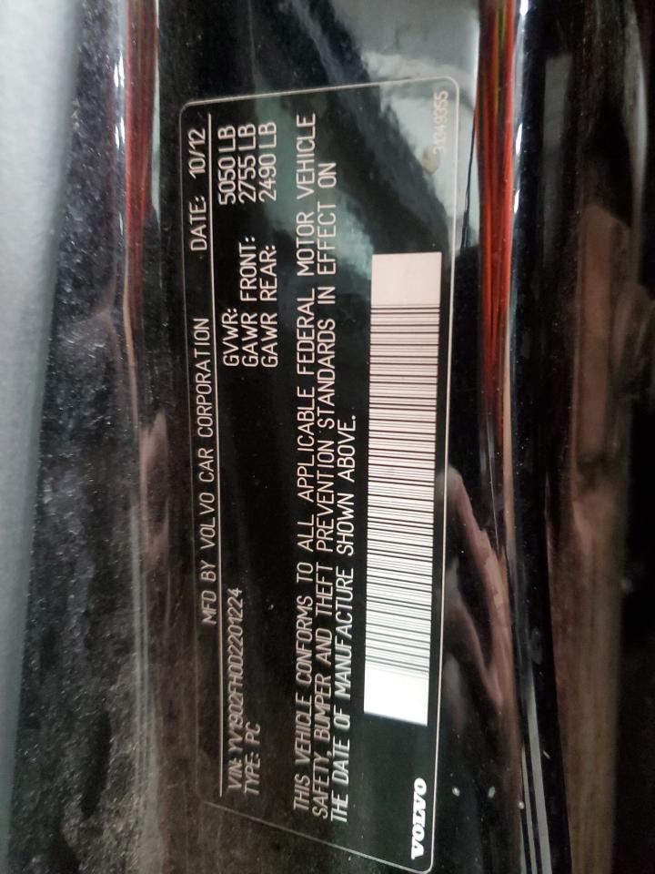 2013 Volvo S60 T6 VIN: YV1902FH0D2201224 Lot: 84029755