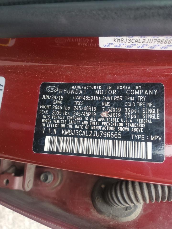 2018 Hyundai Tucson Sport VIN: KM8J3CAL2JU796665 Lot: 84414945