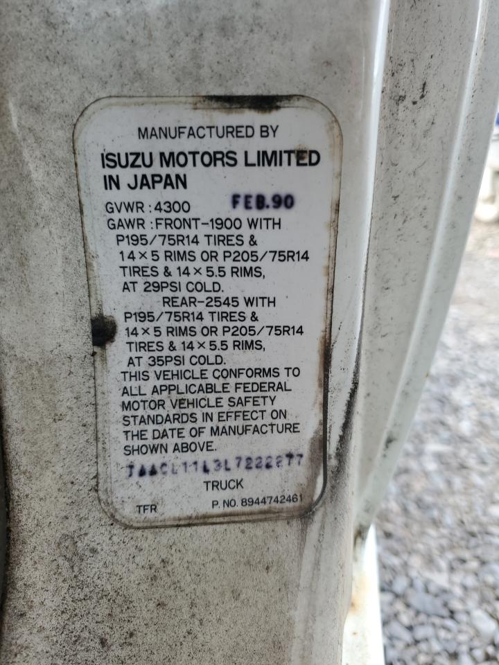 1990 Isuzu Conventional Short Bed VIN: JAACL11L3L7222277 Lot: 71275805
