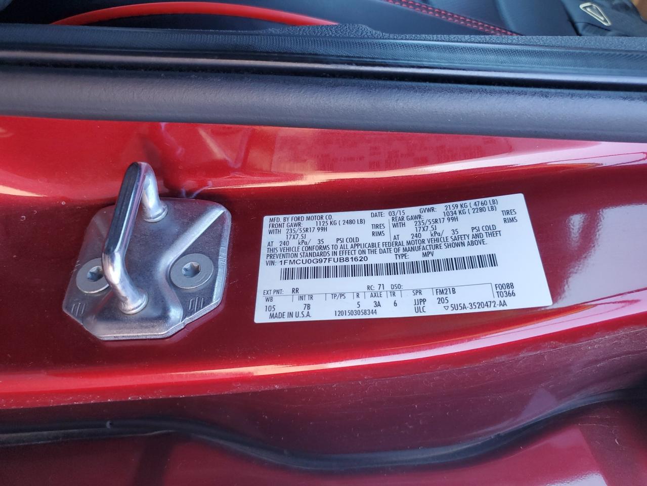 2015 Ford Escape Se VIN: 1FMCU0G97FUB81620 Lot: 83834875