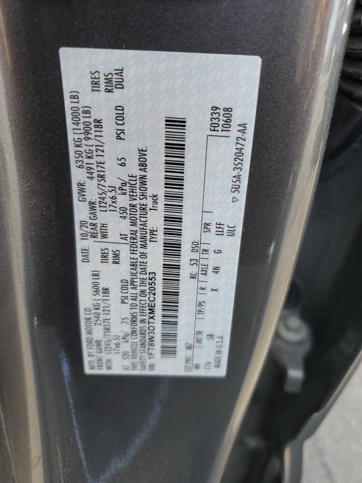 2021 Ford F350 Super Duty VIN: 1FT8W3DTXMEC20553 Lot: 71189935