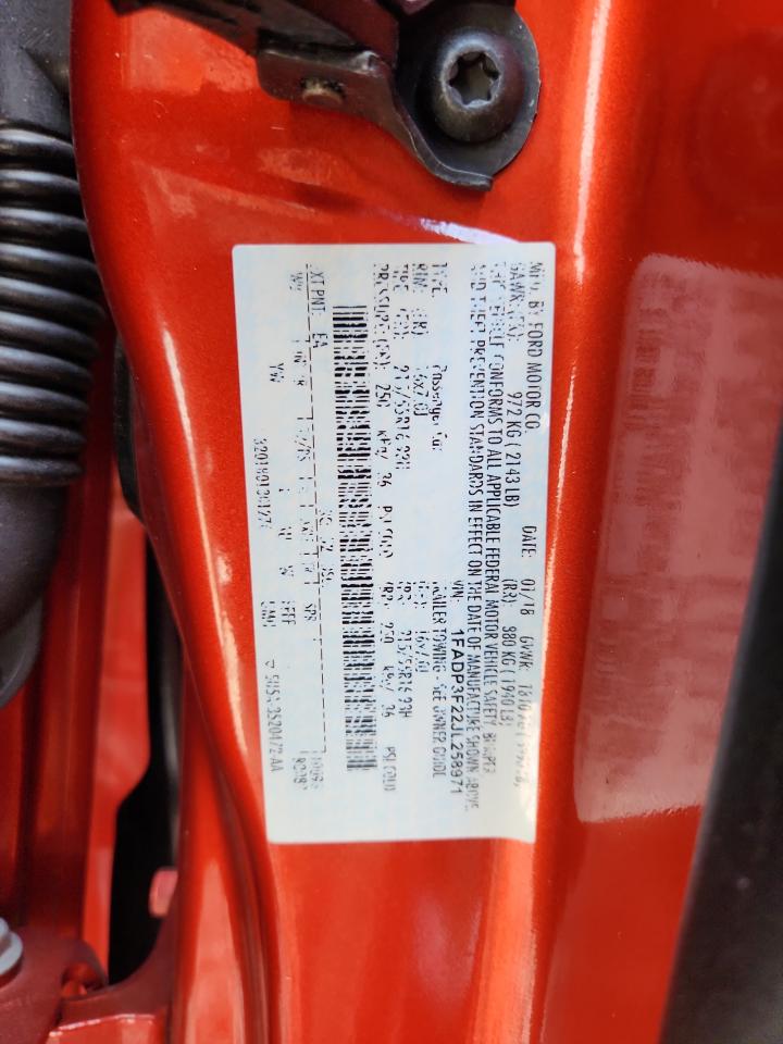 2018 Ford Focus Se VIN: 1FADP3F22JL258971 Lot: 80133375