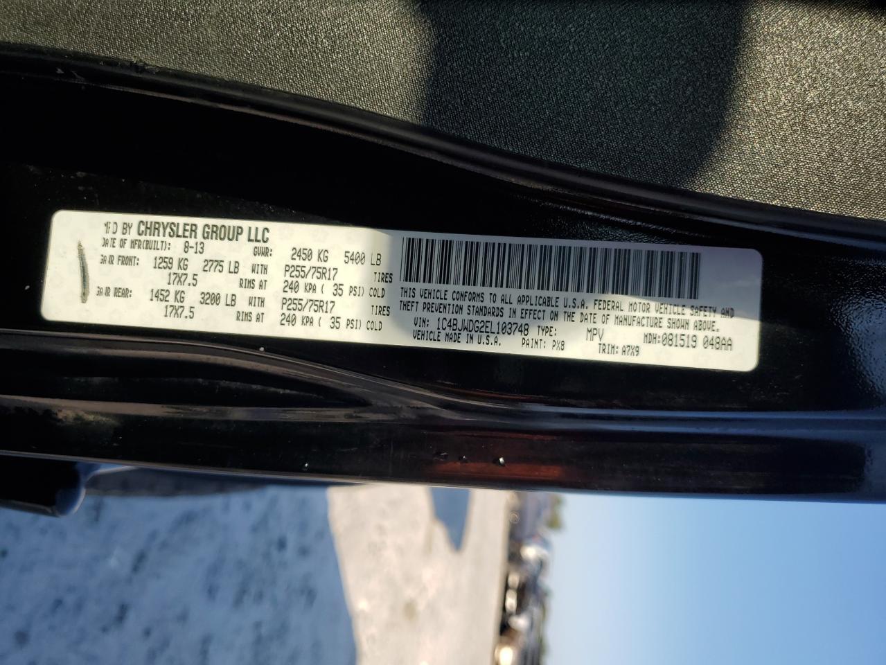 2014 Jeep Wrangler Unlimited Sport VIN: 1C4BJWDG2EL103748 Lot: 71136815