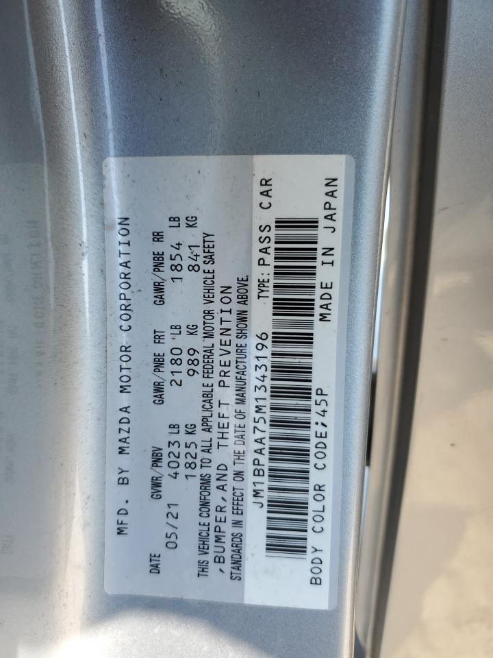 2021 Mazda 3 VIN: JM1BPAA75M1343196 Lot: 83862685