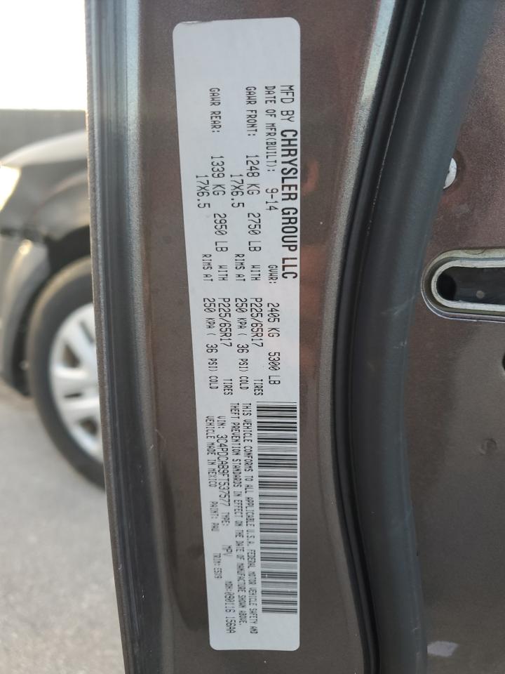 2015 Dodge Journey Se VIN: 3C4PDCAB9FT537577 Lot: 81247635