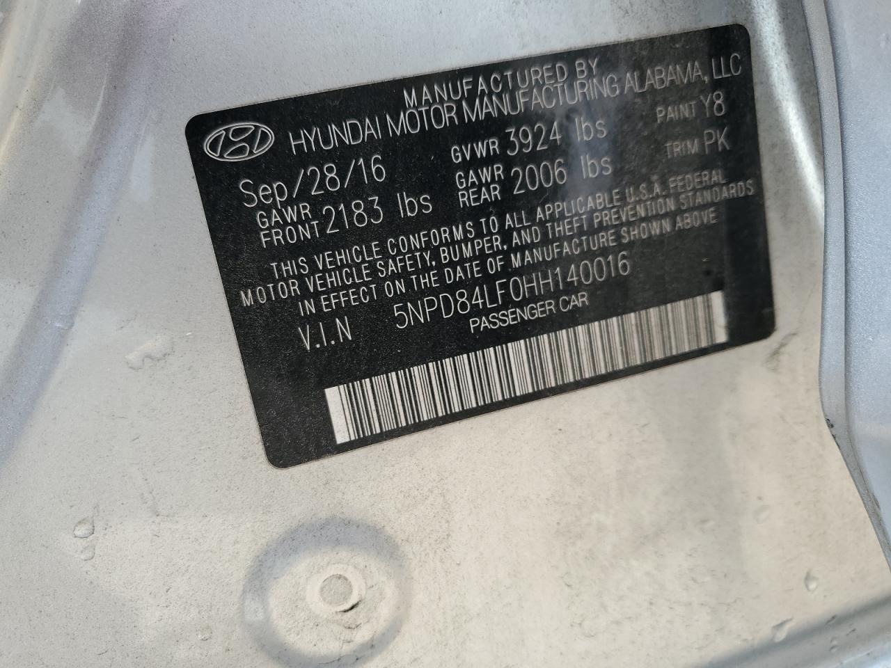 2017 Hyundai Elantra Se VIN: 5NPD84LF0HH140016 Lot: 81369665