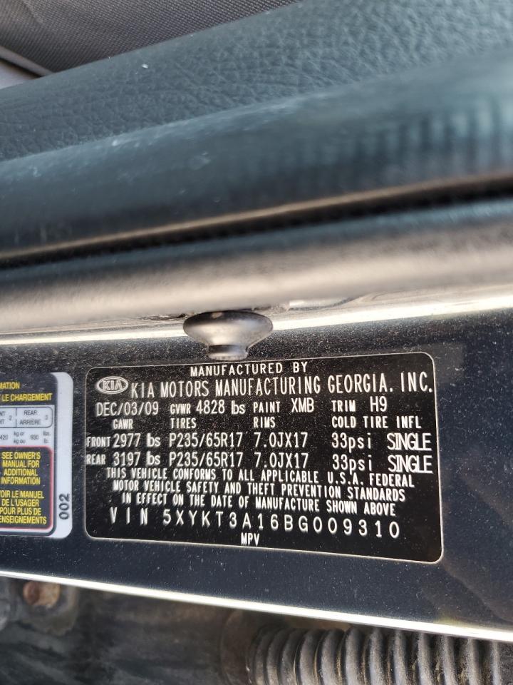 2011 Kia Sorento Base VIN: 5XYKT3A16BG009310 Lot: 80127205