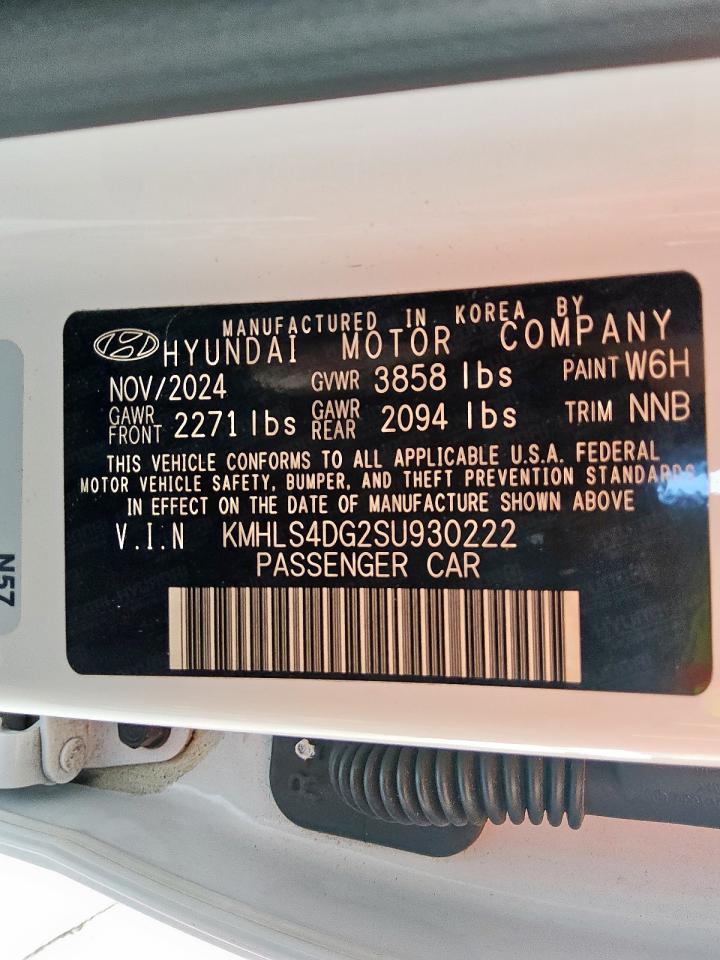 2025 Hyundai Elantra Sel VIN: KMHLS4DG2SU930222 Lot: 80435135