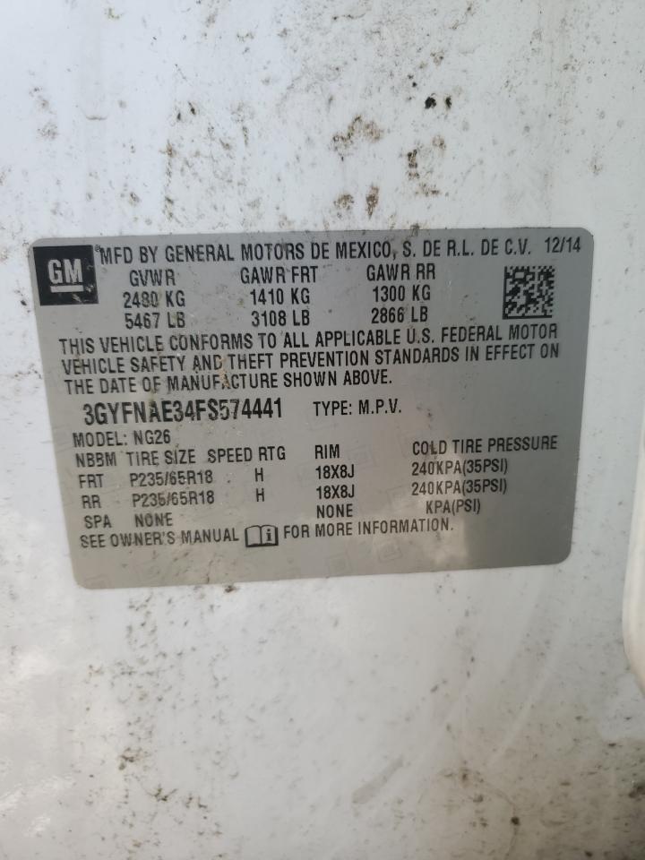 2015 Cadillac Srx VIN: 3GYFNAE34FS574441 Lot: 84461805