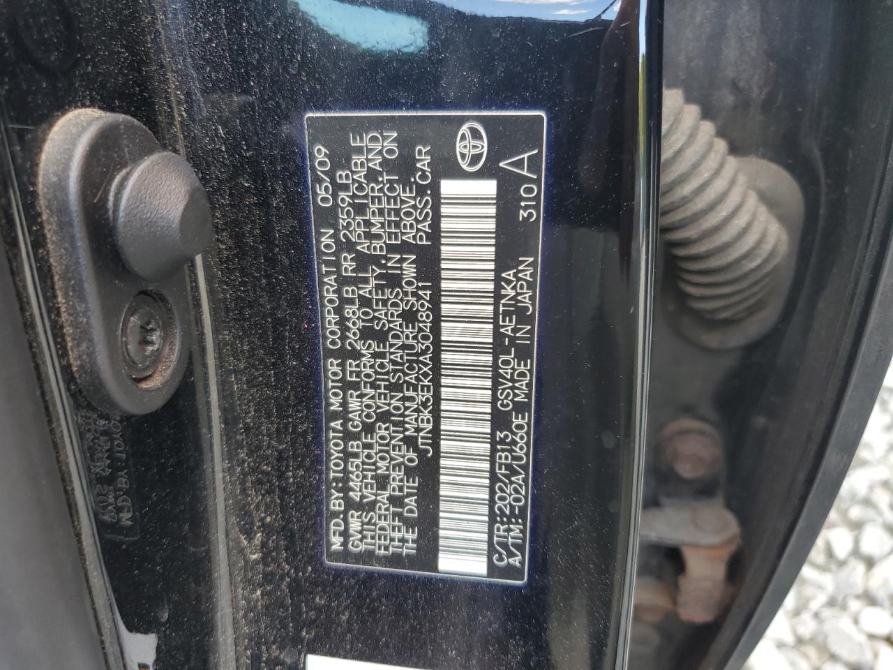 2010 Toyota Camry Se VIN: JTNBK3EKXA3048941 Lot: 84221185